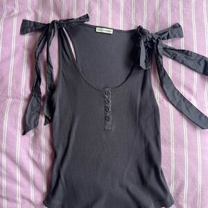 Ulla Johnson Charcoal Tank Top with Tie Straps